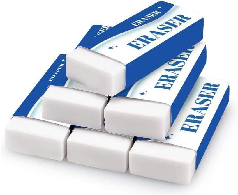 Erasers for School and Office, Art Eraser for Drawing, Stationery Supplies, 6 Count, No LED Clock Alarm 1