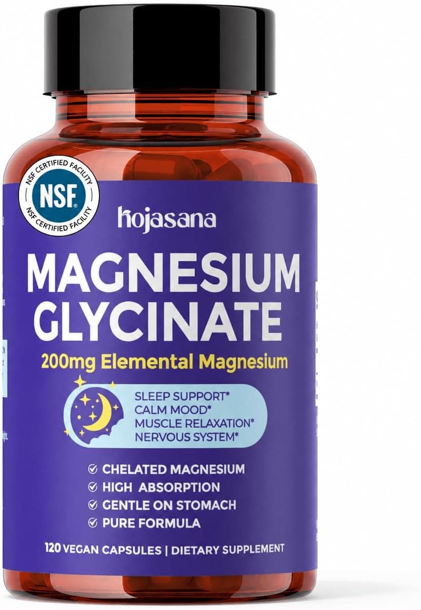 Gentle Magnesium Glycinate 200mg Chelated High Absorption 120 Capsules | Gentle On Stomach, For Restful Sleep, Muscle Relaxation, Nervous System Health. Vegan, Non-GMO, Gluten-Free, 60 Servings