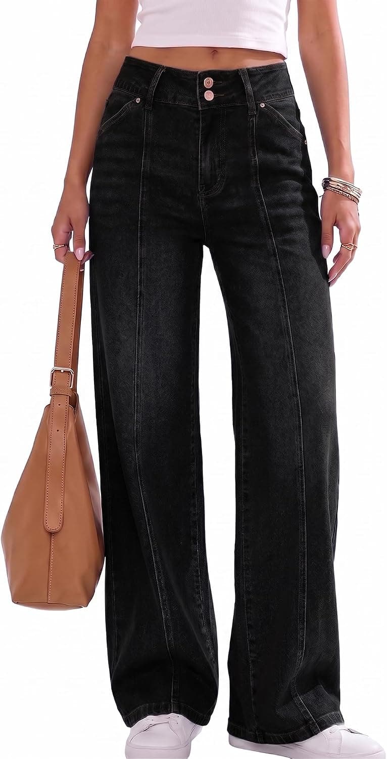 onlypuff Jeans for Women High Waisted Wide Leg Denim Pants with Pockets