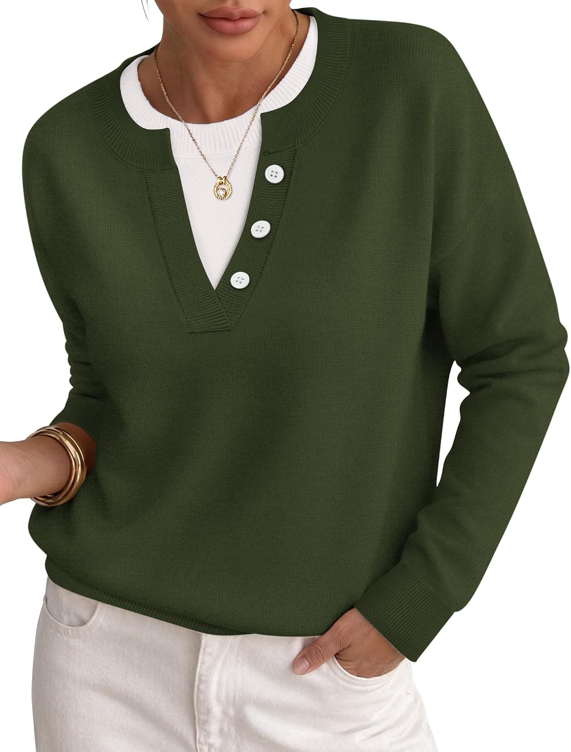 Zeagoo Women's Sweaters Long Sleeve Crew Neck Pullover Tops Dressy Outfits | 2 in 1 Faux Layer Knitted Oversized Tops, Color Block, Loose Fit, Business Casual Outfits, Fall Fashion Clothes 2026