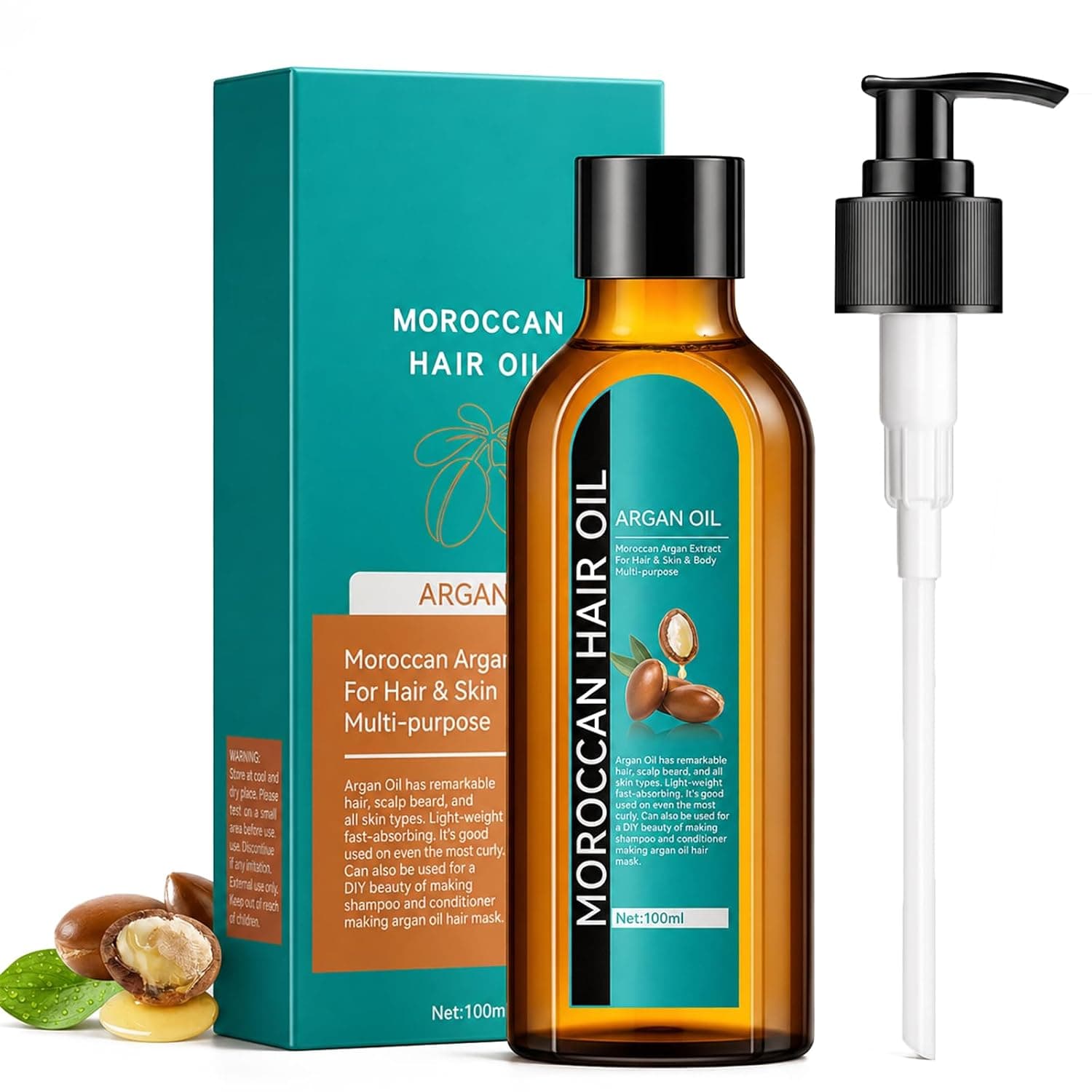 Argan Oil, Hair Oil for Frizzy Hair, Morroccan Hair Care Oil Natural Serum Help Split Ends Dry Scalp Hair Care Products Strengthen Dry Damaged Curly Long Curly Hair Treatment Heat Protectant